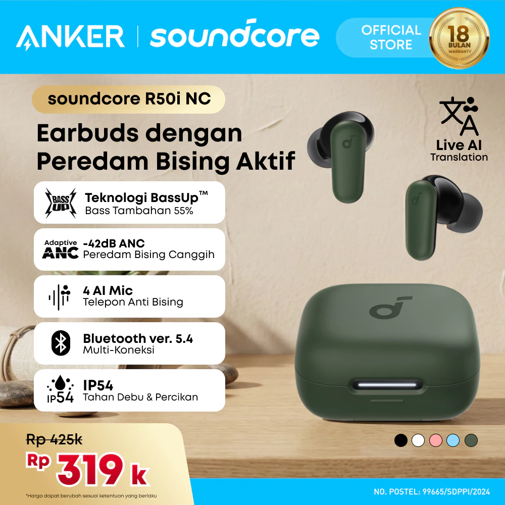 Soundcore Anker R50i NC Earbuds Adaptive Noise Canceling Headset