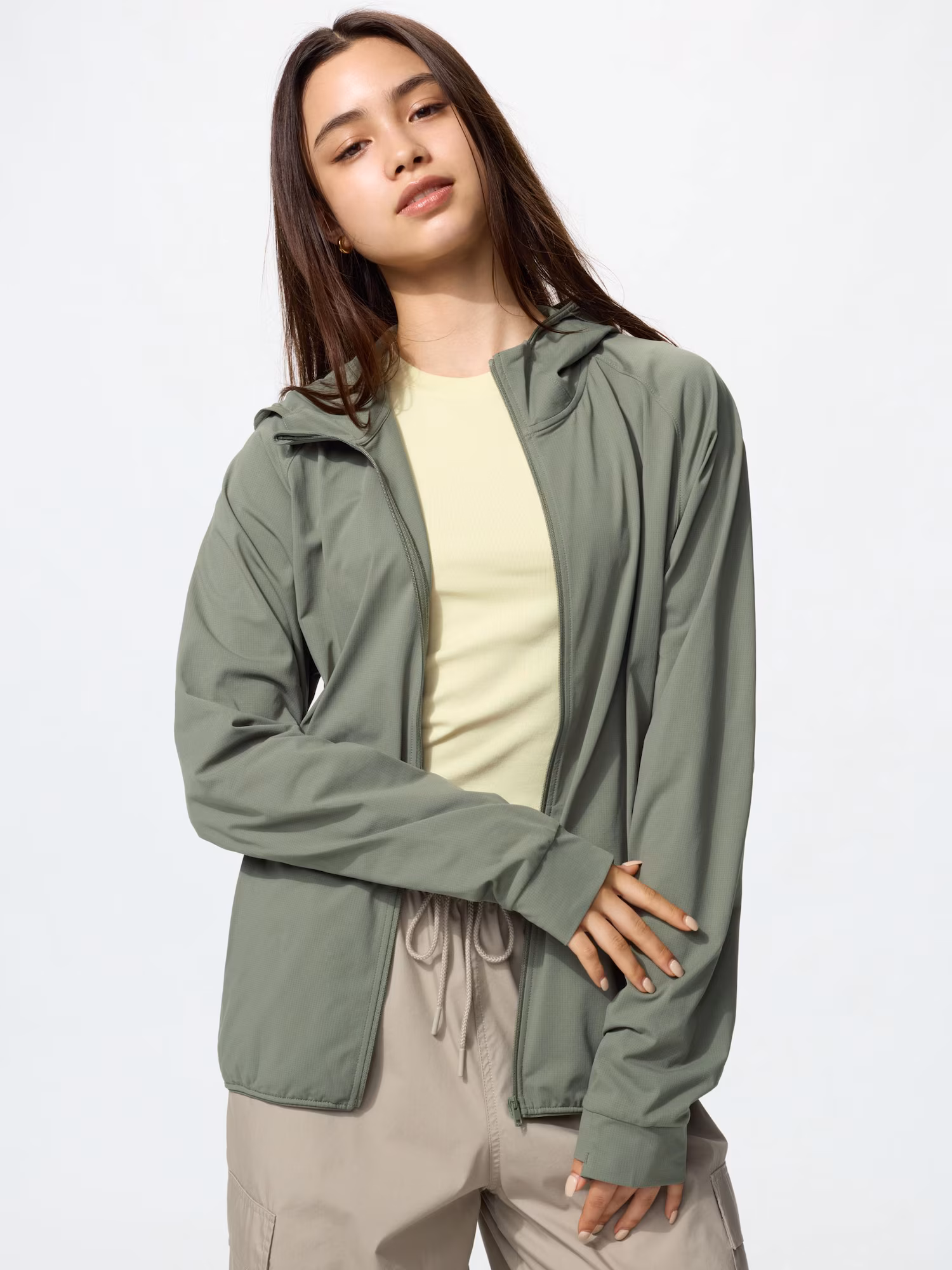 Jaket Hoodie Ritsleting DRY-EX Proteksi Sinar UV